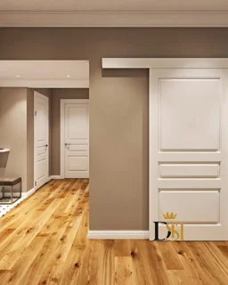 درب ریلی روکار طرح نئوکلاسیک | درب magic door نئوکلاسیک کدR213